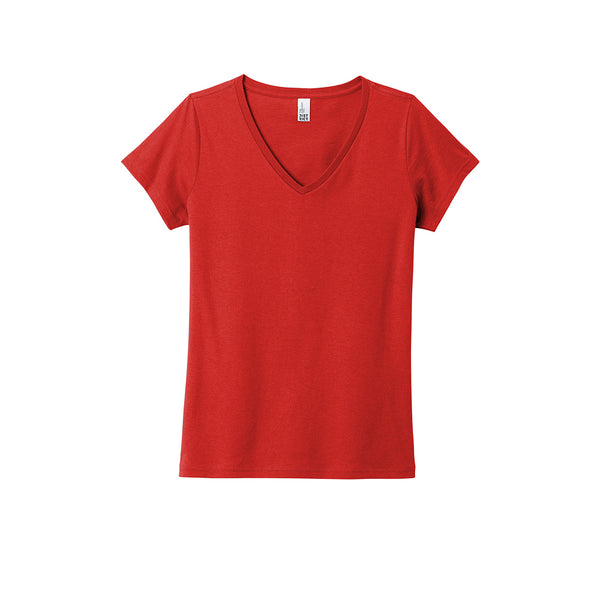 women's red female v- neck shirt, women's t shirt, custom tee, custom shirt near me