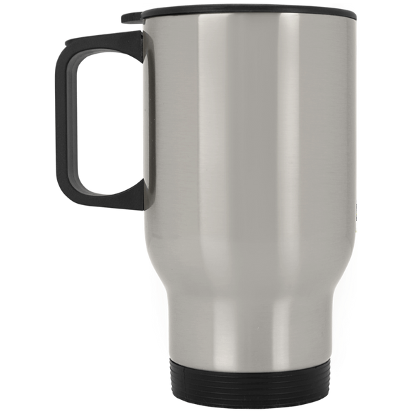 Custom Travel Coffee Mug - 16 oz Silver Stainless Steel Travel Mug