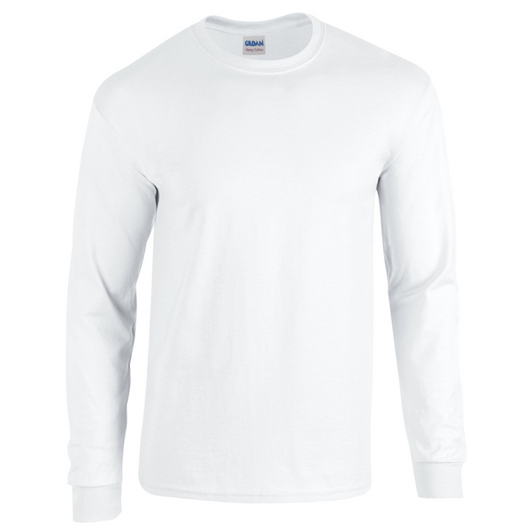 white Gildan Unisex Long Sleeve Ultra Cotton T-Shirt - NextDayCustom